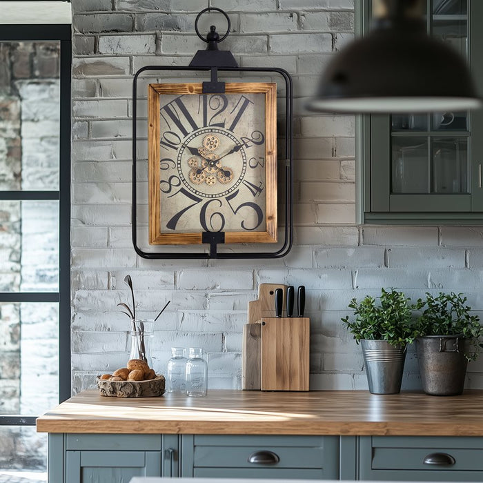 Rectangle Gear Clock
