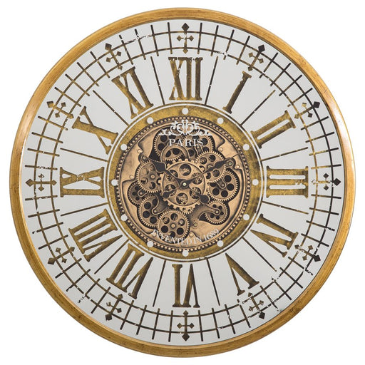 Golden Mirror Gear Clock