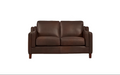 Canadian-made top grain leather Bella loveseat shown in Chestnut colour