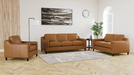 Canadian-made Bella Sofa Collection in Cognac colour genuine top grain leather