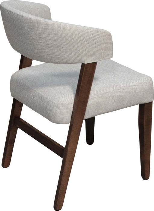 upholstered solid maple contemporary open back style Clarity dining Chair by Cardinal Woodcraft