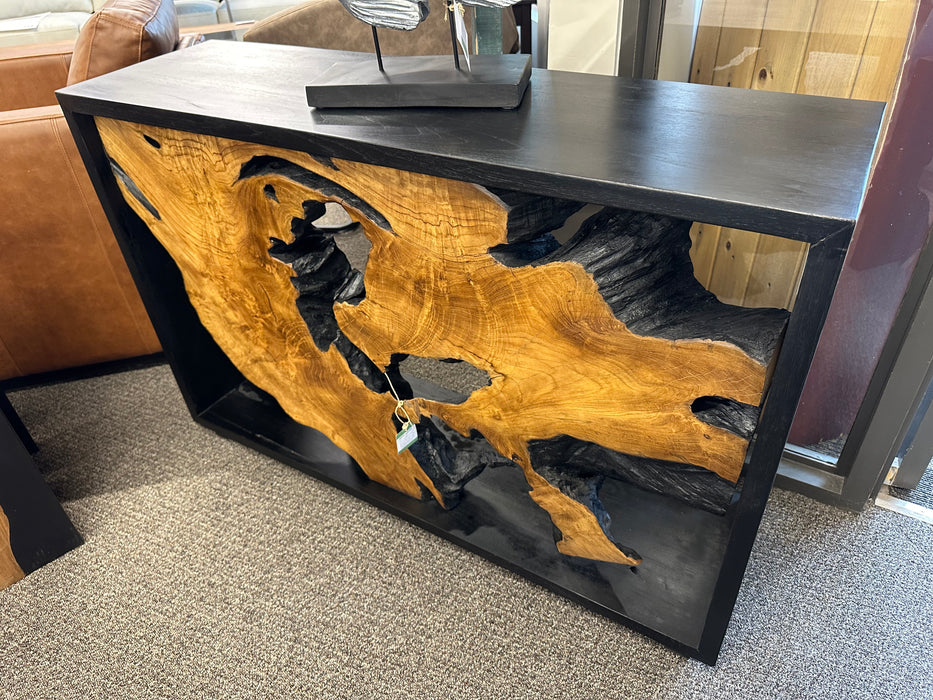 Teak Root Cube Console
