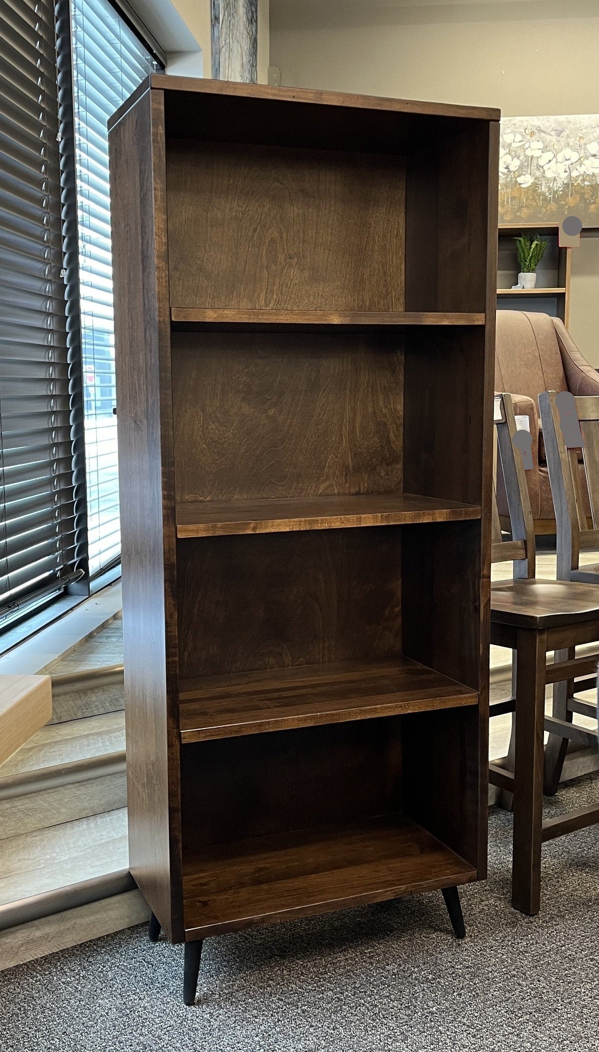 Evora Brushwork Mocha Open Display Cabinet — Abode