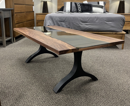 Evora Glass River Walnut Coffee Table