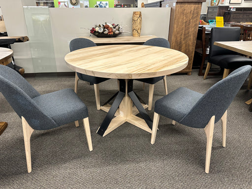 natural maple round pedestal table