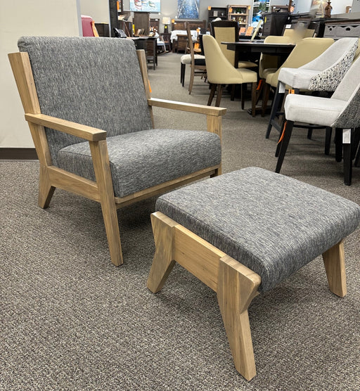 Handstone accent chair and ottoman