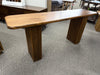 Maple Reeded Pedestal Sofa Table