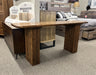 Maple Reeded Pedestal Sofa Table
