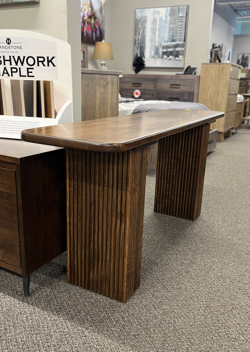 Reeded Pedestal Sofa Table