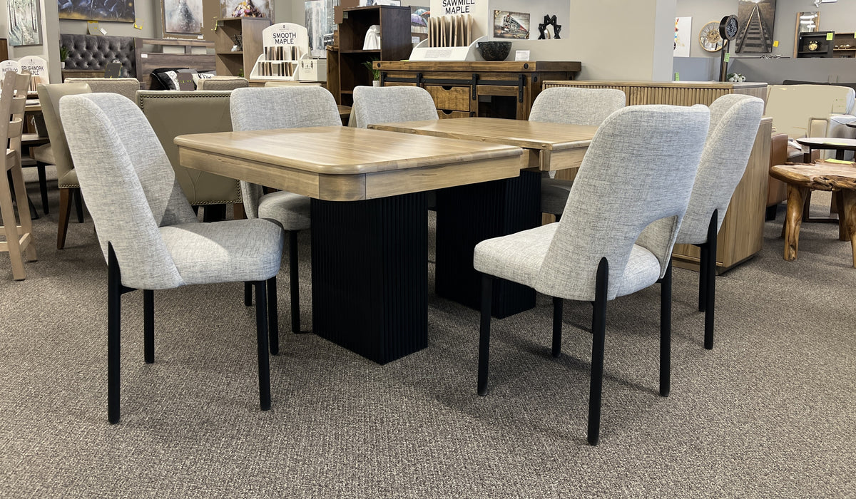 Lotus Reeded Pedestal Dining Table Set