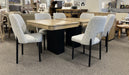 Lotus Reeded Pedestal Dining Table Set