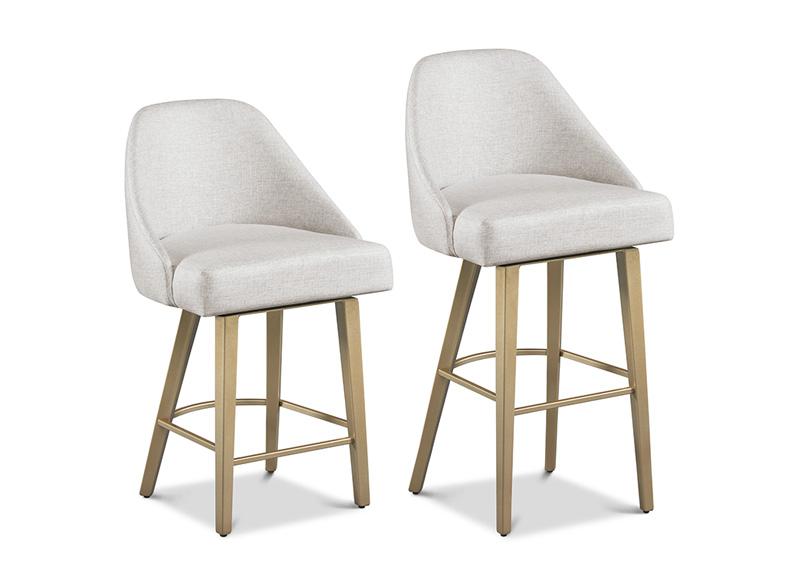 Laguna upholstered metal bar and counter swivel chairs