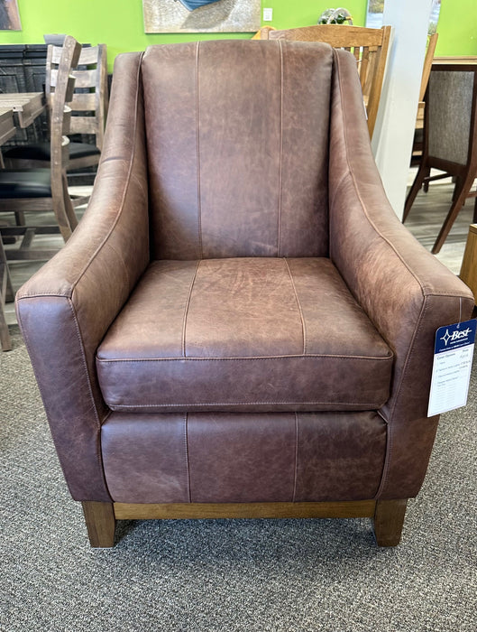 Mariko Leather Club Chair in Umber