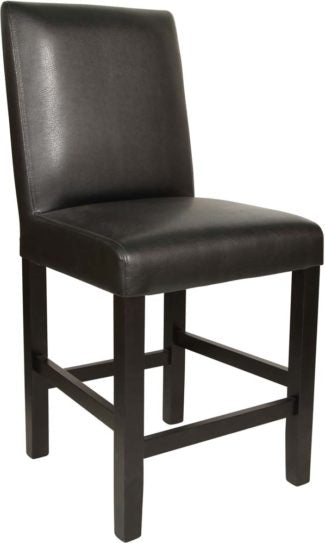 Solid maple Parsons counter Chair with vinyl upholstery made by Cardinal Woodcraft