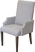 Solid maple Parsons Arm Chair with vinyl upholstery made by Cardinal Woodcraft