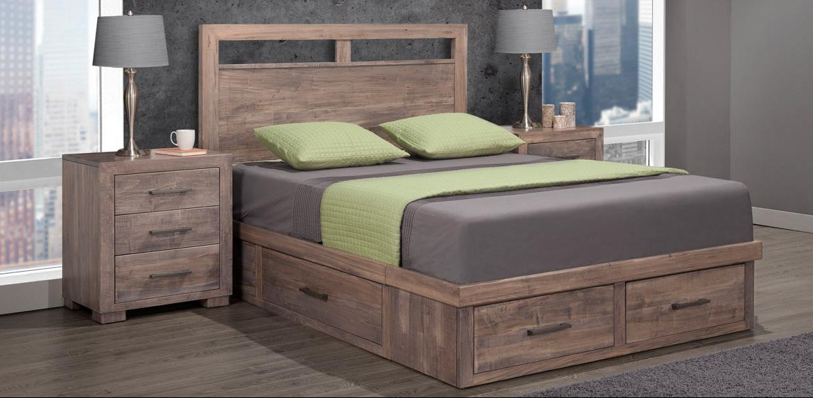 Steel City Maple Condo Storage Bedroom Set