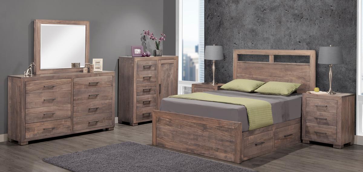 Steel City Maple Panel Storage Bed