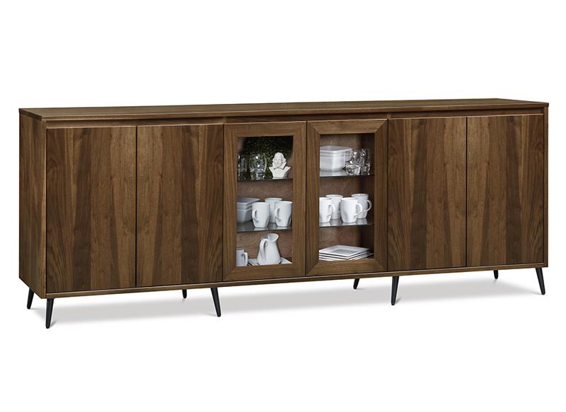 Evora Solid Wood Glass Door Sideboard