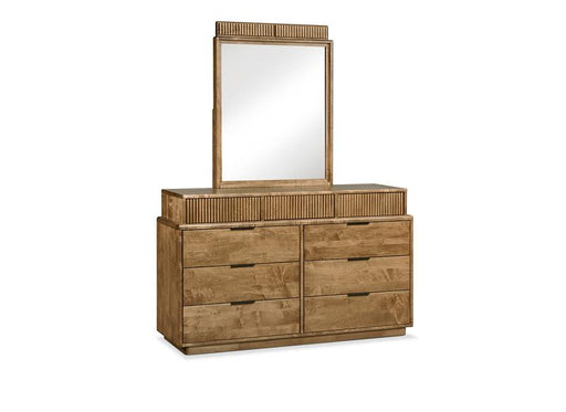 Lotus Solid Maple Reeded Dresser and Mirror