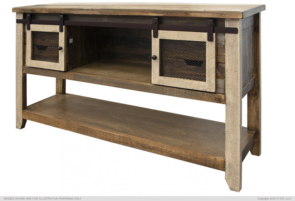 Antique Multicolour Brown Sofa Table