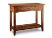 maple sofa table with drawer and shelf