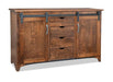 solid maple barn door sideboard