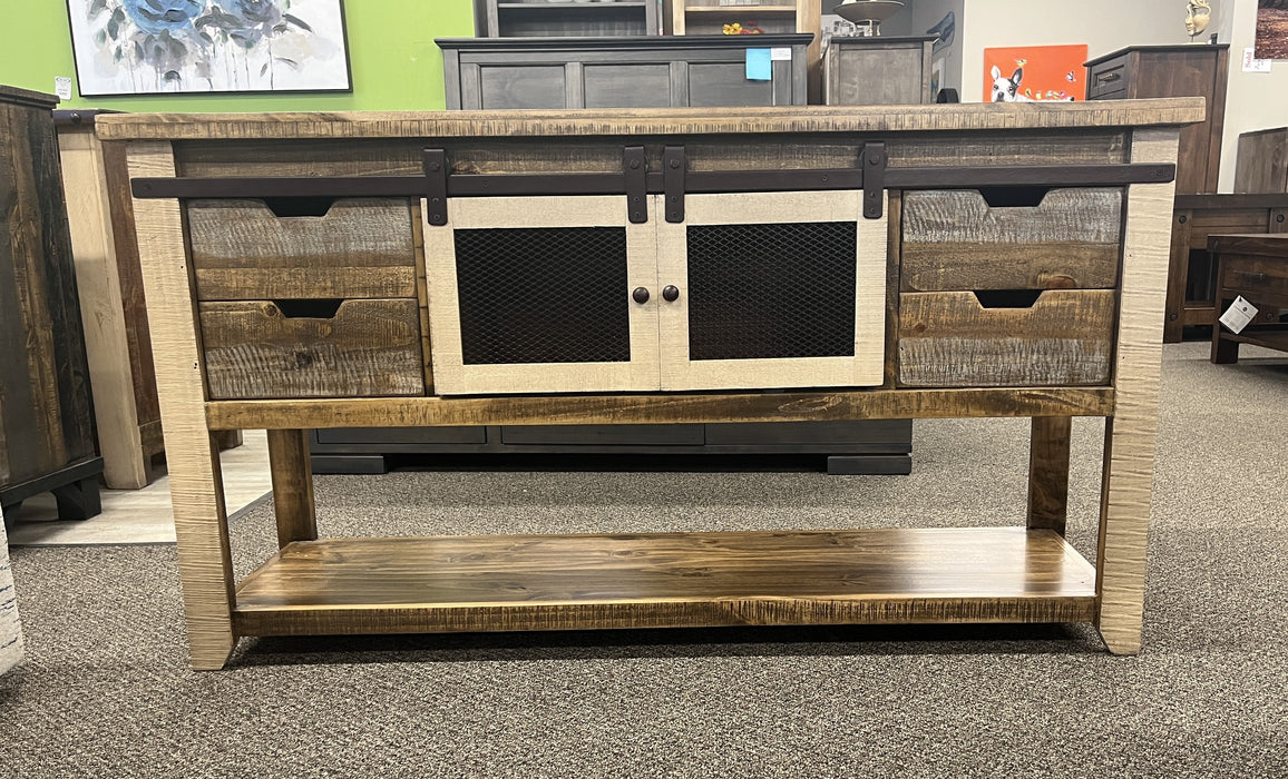 Antique Multicolour Brown Sofa Table