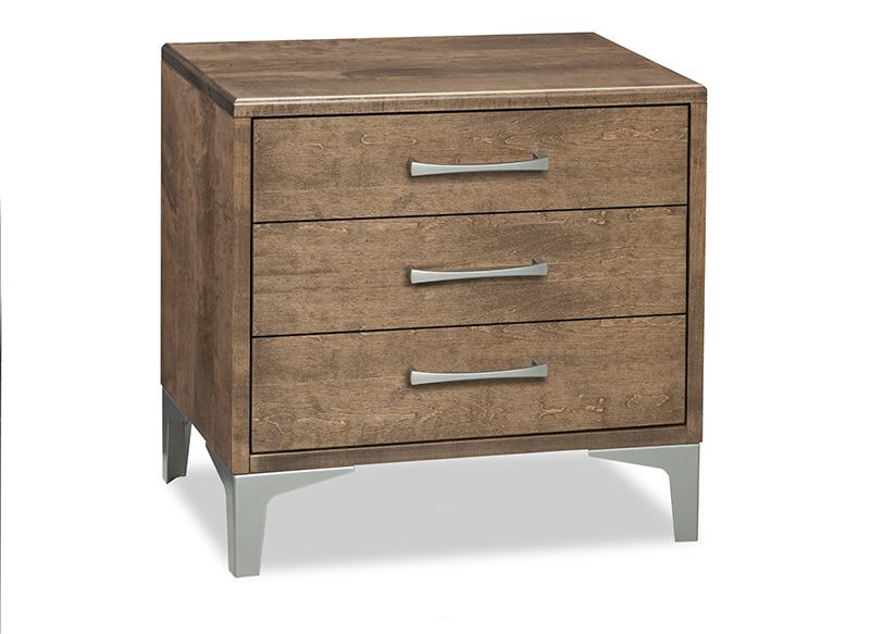 maple laguna nightstand with 3 drawers
