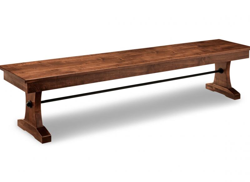 solid maple wood trestle bench