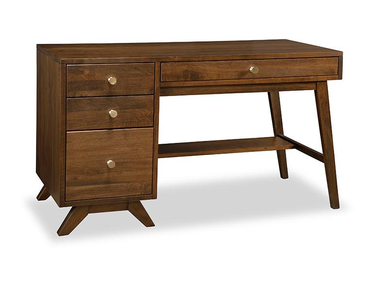 Tribeca Mocha Maple Single Pedestal desk